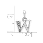 FJC Finejewelers 10 kt White Gold Initial W Charm 15 x 8 mm