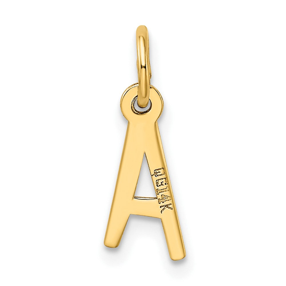 FJC Finejewelers 10 kt Yellow Gold Small Slanted Block Initial A Charm 15 x 6 mm