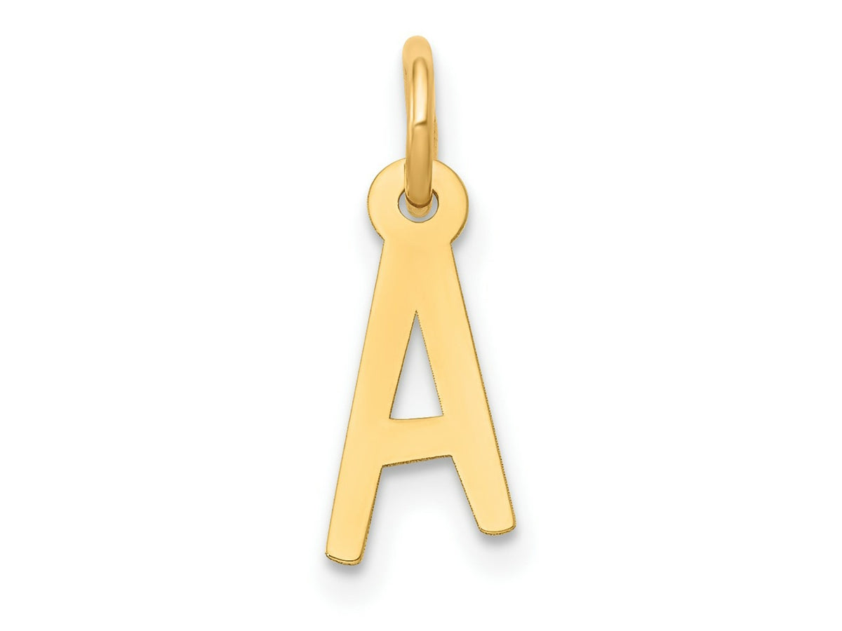 FJC Finejewelers 10 kt Yellow Gold Small Slanted Block Initial A Charm 15 x 6 mm