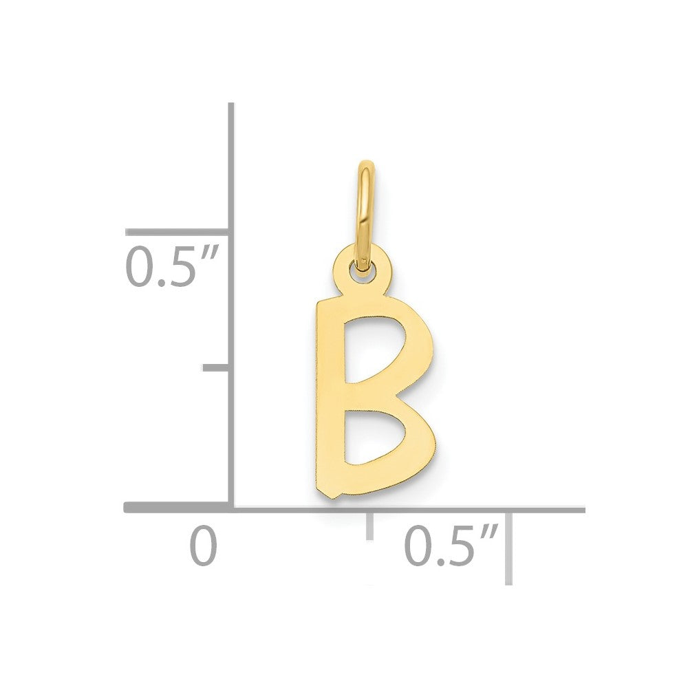 FJC Finejewelers 10 kt Yellow Gold Small Slanted Block Initial B Charm 15 x 6 mm