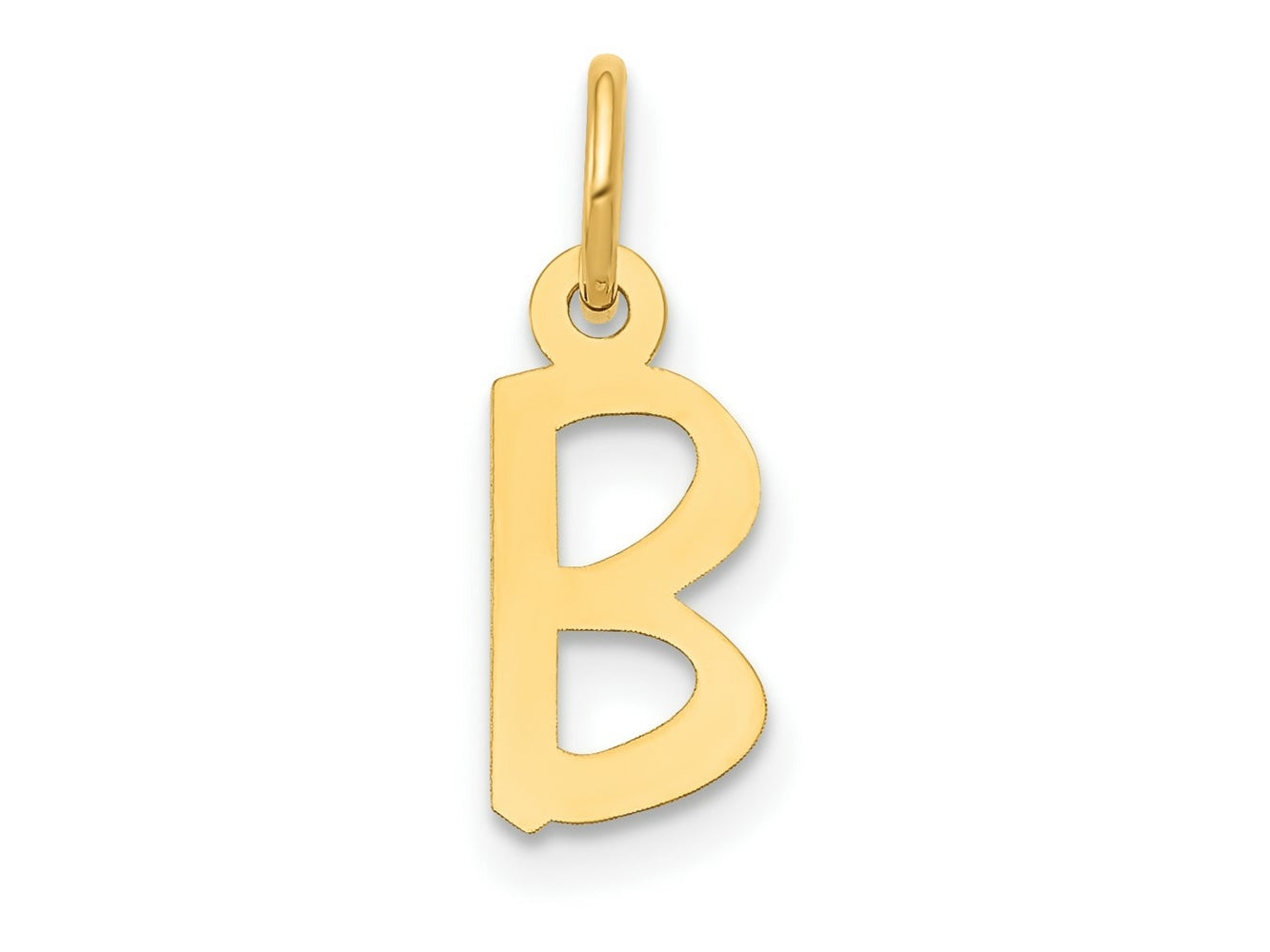 FJC Finejewelers 10 kt Yellow Gold Small Slanted Block Initial B Charm 15 x 6 mm
