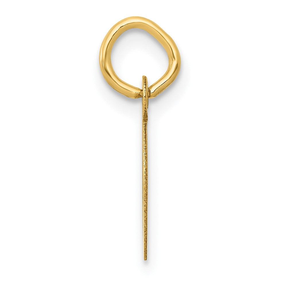 FJC Finejewelers 10 kt Yellow Gold Small Slanted Block Initial D Charm 15 x 6 mm