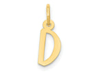 FJC Finejewelers 10 kt Yellow Gold Small Slanted Block Initial D Charm 15 x 6 mm