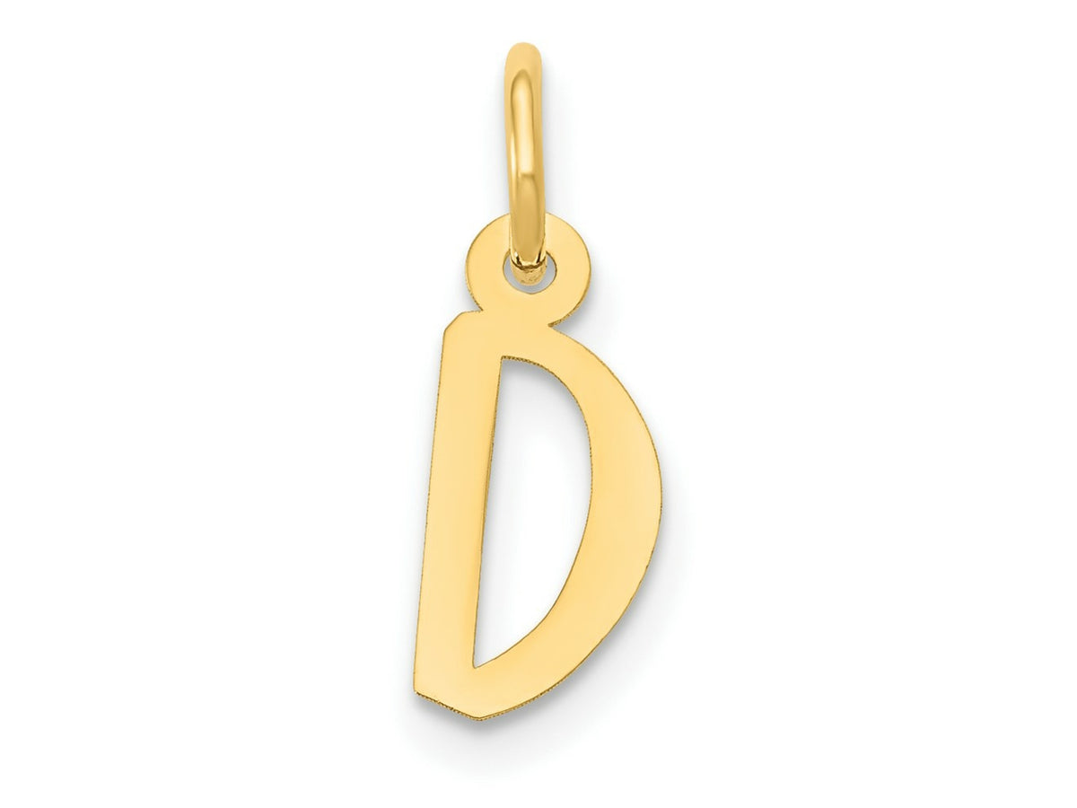 FJC Finejewelers 10 kt Yellow Gold Small Slanted Block Initial D Charm 15 x 6 mm