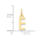 FJC Finejewelers 10 kt Yellow Gold Small Slanted Block Initial E Charm 15 x 6 mm