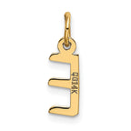 FJC Finejewelers 10 kt Yellow Gold Small Slanted Block Initial E Charm 15 x 6 mm