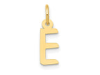 FJC Finejewelers 10 kt Yellow Gold Small Slanted Block Initial E Charm 15 x 6 mm