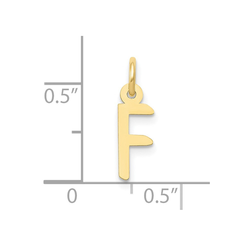 FJC Finejewelers 10 kt Yellow Gold Small Slanted Block Initial F Charm 15 x 6 mm