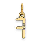 FJC Finejewelers 10 kt Yellow Gold Small Slanted Block Initial F Charm 15 x 6 mm