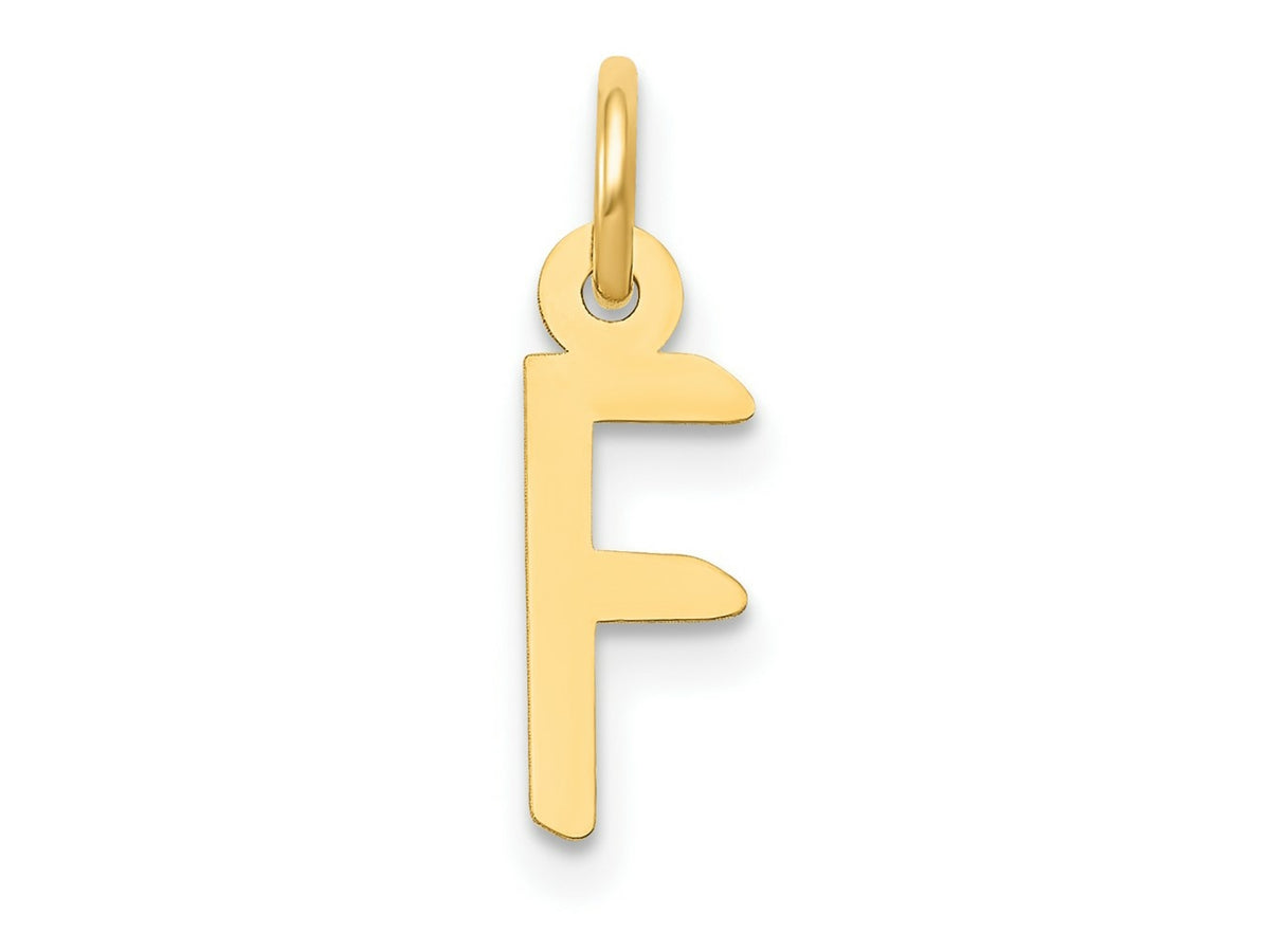 FJC Finejewelers 10 kt Yellow Gold Small Slanted Block Initial F Charm 15 x 6 mm