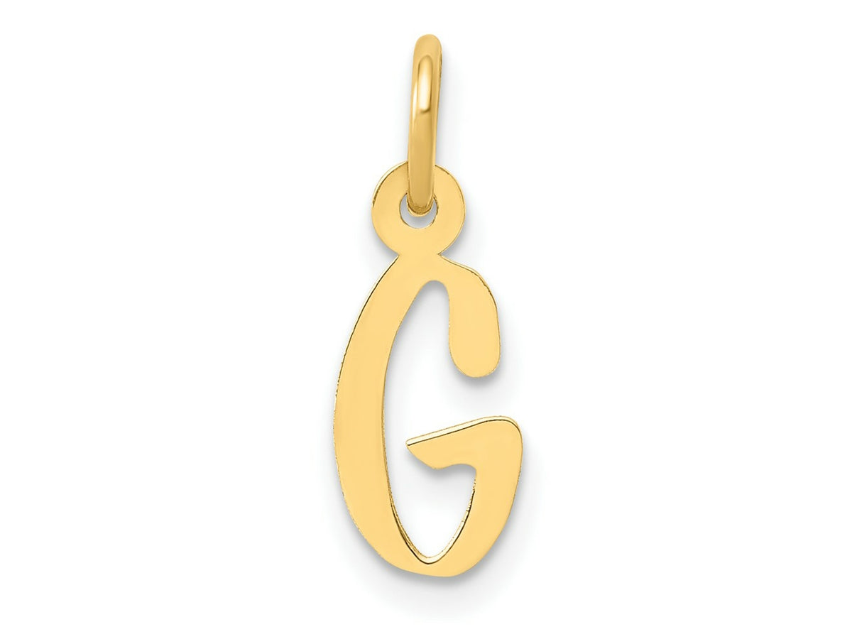FJC Finejewelers 10 kt Yellow Gold Small Slanted Block Initial G Charm 15 x 6 mm