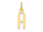 FJC Finejewelers 10 kt Yellow Gold Small Slanted Block Initial H Charm 15 x 6 mm