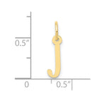 FJC Finejewelers 10 kt Yellow Gold Small Slanted Block Initial J Charm 15 x 6 mm