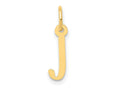 FJC Finejewelers 10 kt Yellow Gold Small Slanted Block Initial J Charm 15 x 6 mm