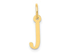 FJC Finejewelers 10 kt Yellow Gold Small Slanted Block Initial J Charm 15 x 6 mm