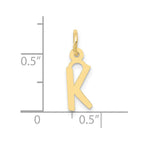 FJC Finejewelers 10 kt Yellow Gold Small Slanted Block Initial K Charm 15 x 6 mm