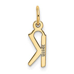 FJC Finejewelers 10 kt Yellow Gold Small Slanted Block Initial K Charm 15 x 6 mm