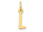 FJC Finejewelers 10 kt Yellow Gold Small Slanted Block Initial L Charm 15 x 6 mm