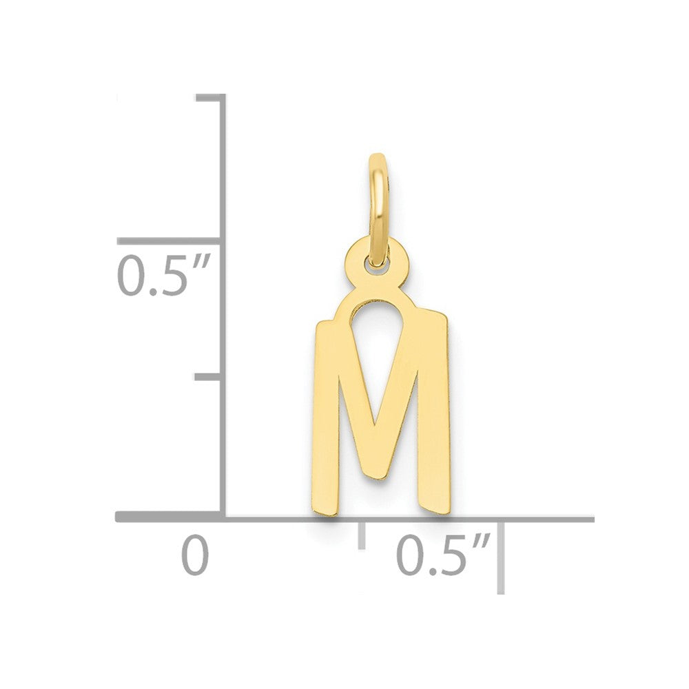 FJC Finejewelers 10 kt Yellow Gold Small Slanted Block Initial M Charm 15 x 6 mm