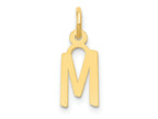 FJC Finejewelers 10 kt Yellow Gold Small Slanted Block Initial M Charm 15 x 6 mm