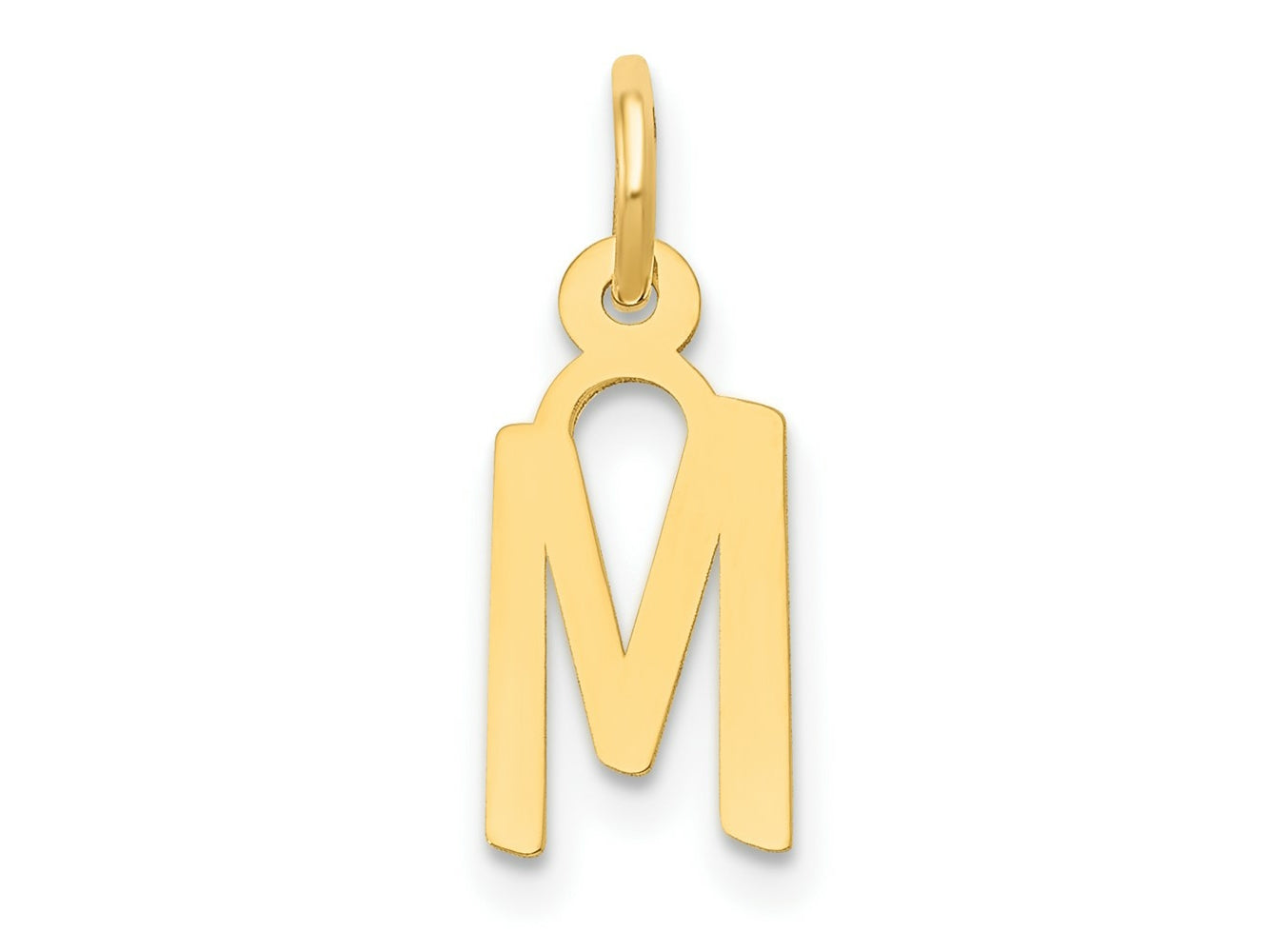 FJC Finejewelers 10 kt Yellow Gold Small Slanted Block Initial M Charm 15 x 6 mm