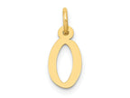 FJC Finejewelers 10 kt Yellow Gold Small Slanted Block Initial O Charm 15 x 6 mm