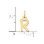 FJC Finejewelers 10 kt Yellow Gold Small Slanted Block Initial R Charm 15 x 6 mm