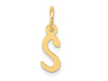 FJC Finejewelers 10 kt Yellow Gold Small Slanted Block Initial S Charm 15 x 6 mm