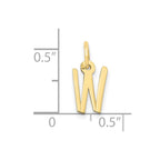 FJC Finejewelers 10 kt Yellow Gold Small Slanted Block Initial W Charm 15 x 6 mm