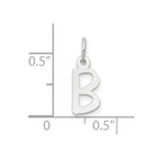 FJC Finejewelers 10 kt White Gold Small Slanted Block Initial B Charm 15 mm x 6 mm