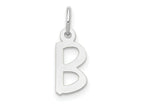 FJC Finejewelers 10 kt White Gold Small Slanted Block Initial B Charm 15 mm x 6 mm