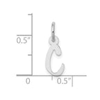 FJC Finejewelers 10 kt White Gold Small Slanted Block Initial C Charm 15 mm x 5 mm
