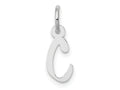 FJC Finejewelers 10 kt White Gold Small Slanted Block Initial C Charm 15 mm x 5 mm