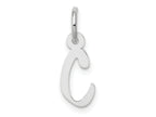 FJC Finejewelers 10 kt White Gold Small Slanted Block Initial C Charm 15 mm x 5 mm