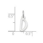 FJC Finejewelers 10 kt White Gold Small Slanted Block Initial D Charm 15 mm x 6 mm