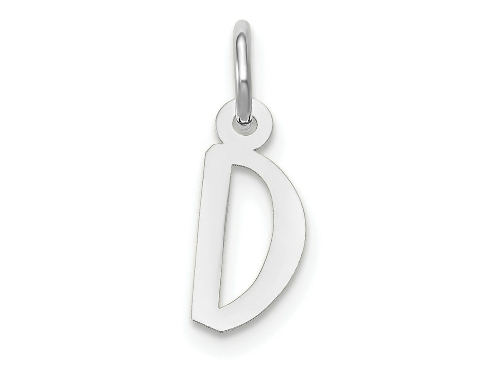 FJC Finejewelers 10 kt White Gold Small Slanted Block Initial D Charm 15 mm x 6 mm