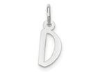 FJC Finejewelers 10 kt White Gold Small Slanted Block Initial D Charm 15 mm x 6 mm