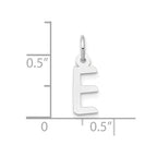 FJC Finejewelers 10 kt White Gold Themed Small Slanted Block Initial E 15 mm x 6 mm