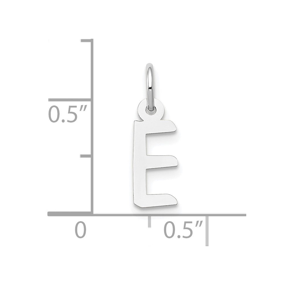 FJC Finejewelers 10 kt White Gold Themed Small Slanted Block Initial E 15 mm x 6 mm