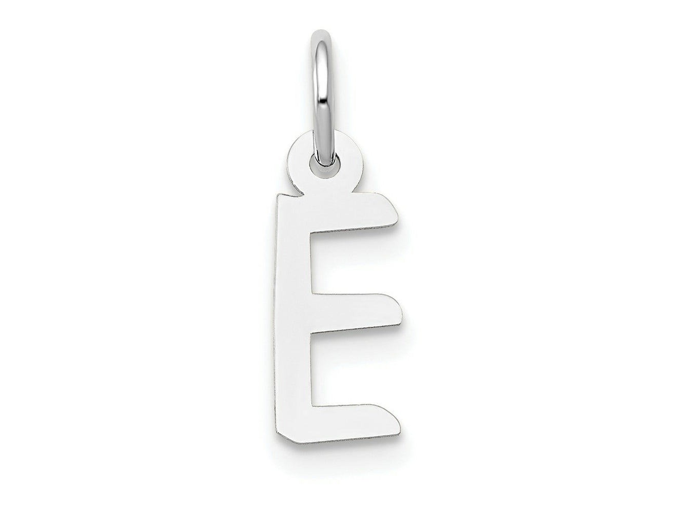 FJC Finejewelers 10 kt White Gold Themed Small Slanted Block Initial E 15 mm x 6 mm