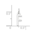 FJC Finejewelers 10 kt White Gold Themed Small Slanted Block Initial F Char 15 mm x 6 mm