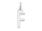 FJC Finejewelers 10 kt White Gold Themed Small Slanted Block Initial F Char 15 mm x 6 mm