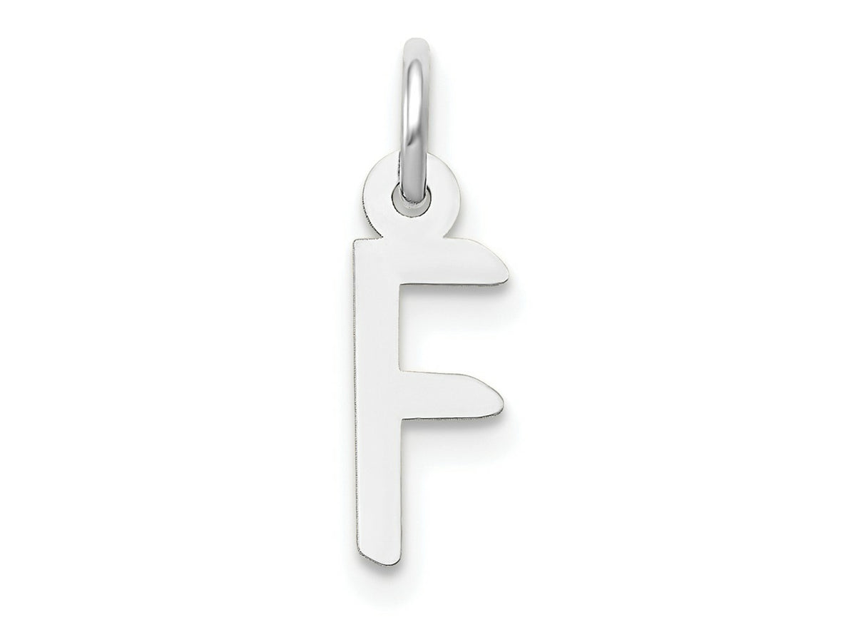 FJC Finejewelers 10 kt White Gold Themed Small Slanted Block Initial F Char 15 mm x 6 mm