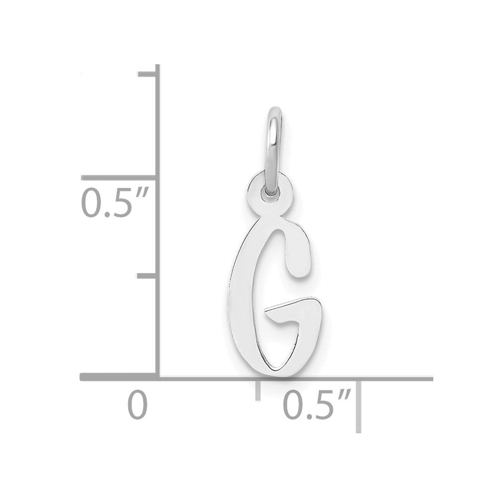 FJC Finejewelers 10 kt White Gold Themed Small Slanted Block Initial G Char 15 mm x 6 mm