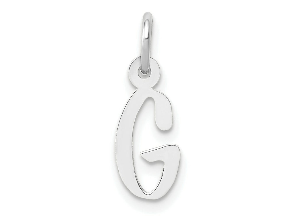 FJC Finejewelers 10 kt White Gold Themed Small Slanted Block Initial G Char 15 mm x 6 mm