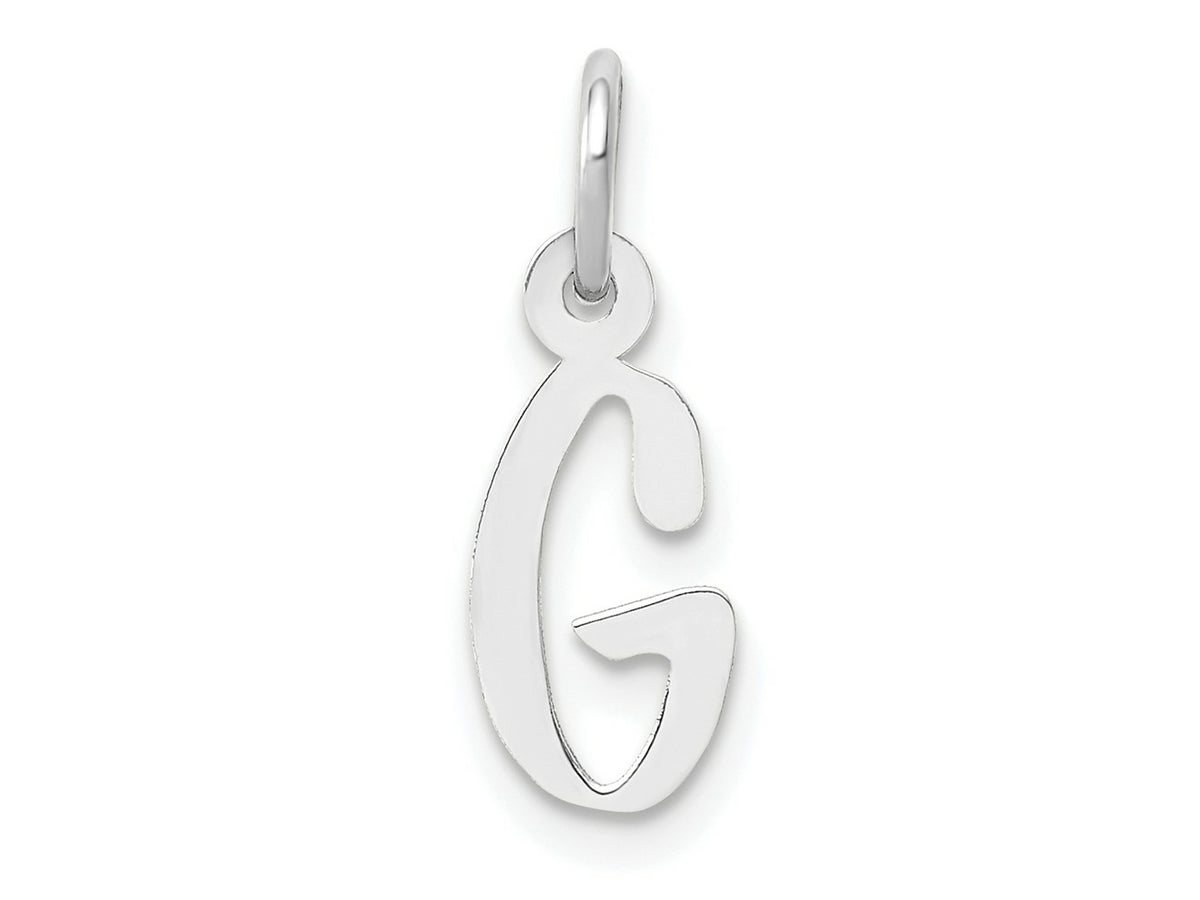 FJC Finejewelers 10 kt White Gold Themed Small Slanted Block Initial G Char 15 mm x 6 mm