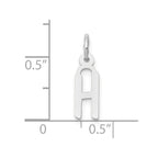 FJC Finejewelers 10 kt White Gold Themed Small Slanted Block Initial H Char 15 mm x 6 mm
