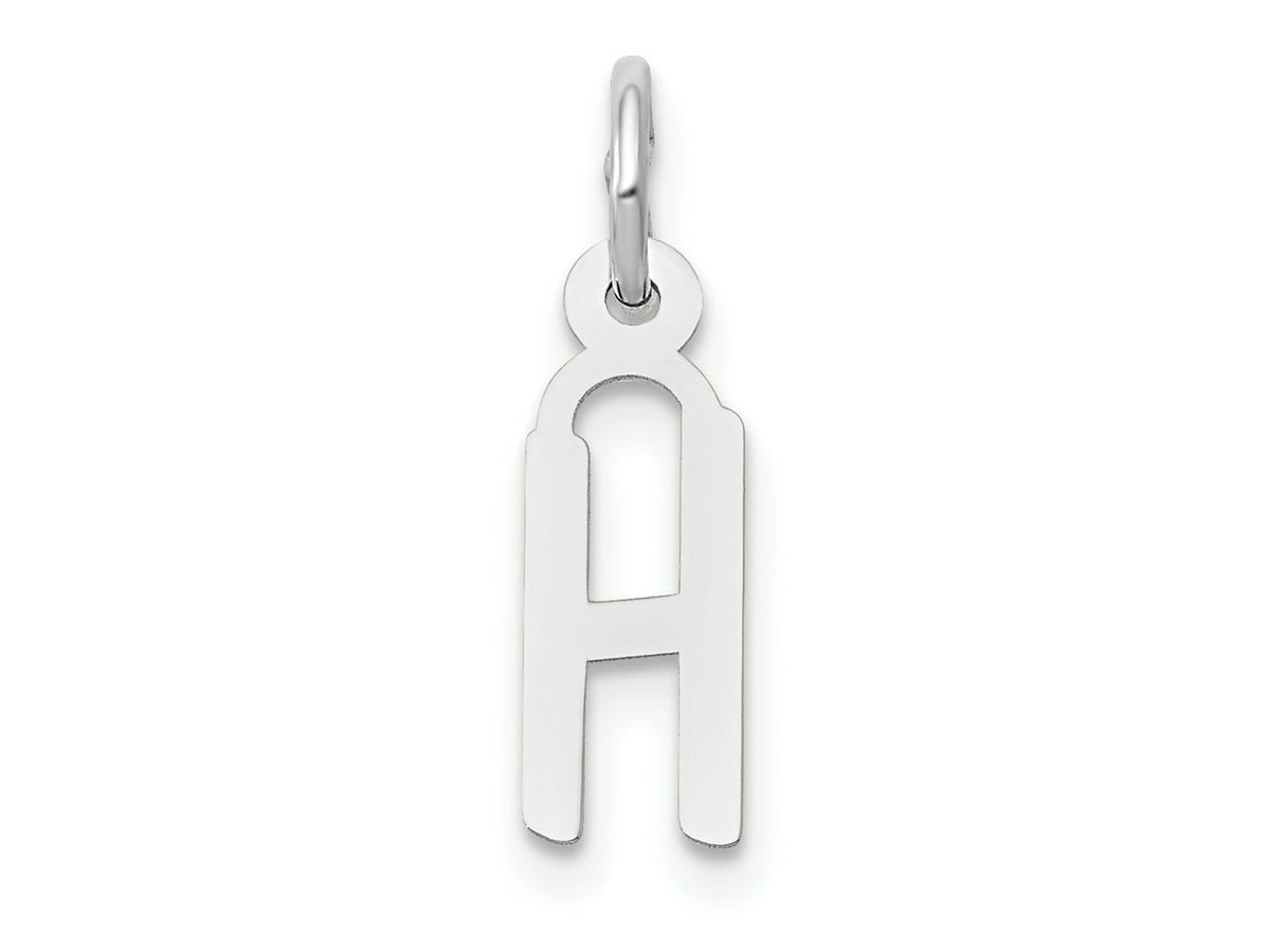 FJC Finejewelers 10 kt White Gold Themed Small Slanted Block Initial H Char 15 mm x 6 mm