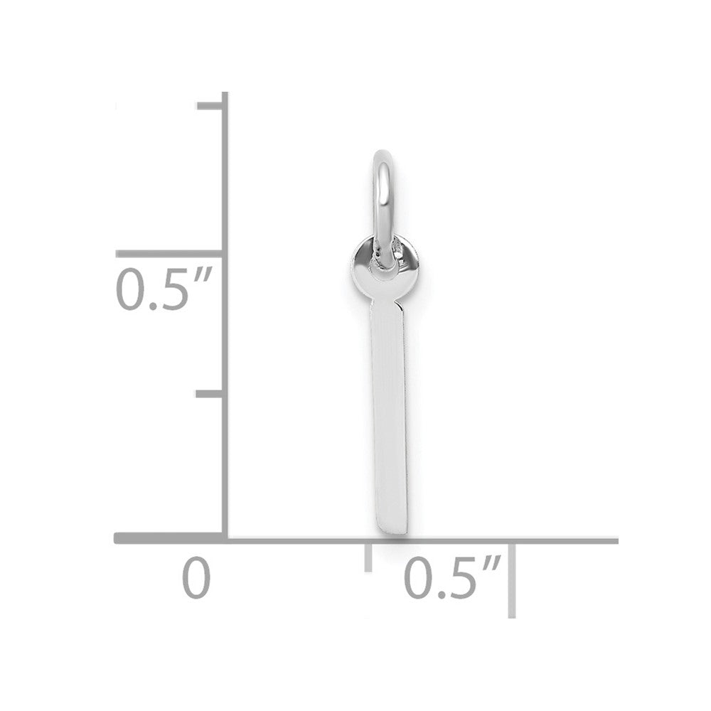 FJC Finejewelers 10 kt White Gold Themed Small Slanted Block Initial I Char 15 mm x 6 mm
