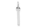 FJC Finejewelers 10 kt White Gold Themed Small Slanted Block Initial I Char 15 mm x 6 mm
